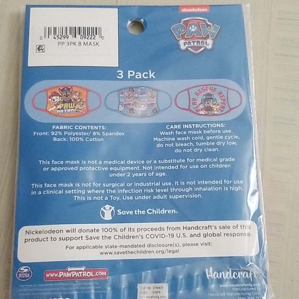 3 PAW PATROL CHILDREN'S FACE MASKS - Picture 3 of 9